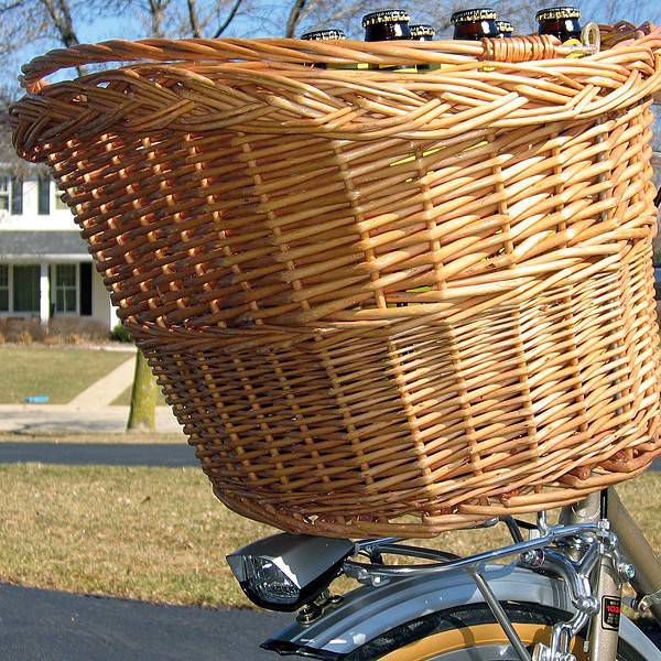 Dresco fietsmand voor/achter 30 liter riet bruin online kopen
